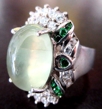 Gorgeous Sterling Silver 925 Genuine Green Stone Ring Size 6