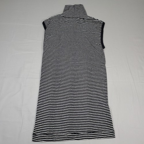 Edith A Miller Shirt Womens Medium M Sleeveless Striped Top Pullover Black White - Picture 2 of 7