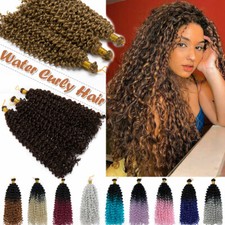 REAL Natural Water Wave Crochet Braids Deep Curly as Human Hair Extensions Brown