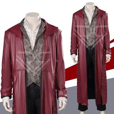 Dandelion Jaskier Long Trench Coat Halloween Mens Cosplay Costume