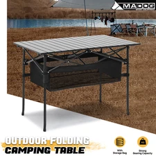 Folding Aluminum Table[DETACHABLE STORAGE ORGANIZER]Portable Camping Picnic Desk