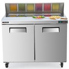Wilprep 48" Commercial Refrigerated Sandwich Salad Prep Table 2-Door Cooler Etl