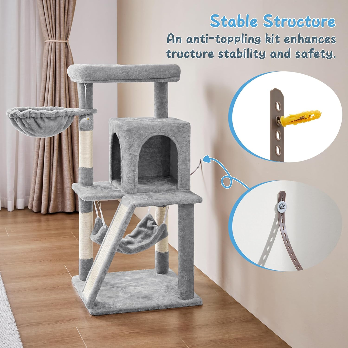 Cat Tree Cat Tower, 40-Inch Cat Condo with Oversized Soft