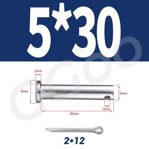 Clevis Pins & Cotter Split Pins & R-Clips A2 Stainless Steel Metric All Sizes - Picture 44 of 196