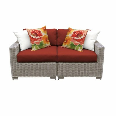 Coast 2 Piece Outdoor Wicker Patio Furniture Set In Terracotta Ebay