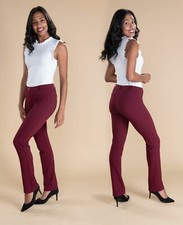 BetaBrand Burgundy Dress Pant Yoga Straight Pant XS