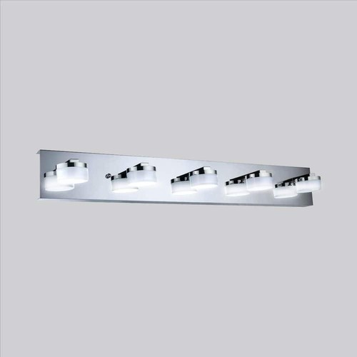 Eglo Vanity Light Bar 30.86" 5-Light LED Metal in Chrome w/ Drum Plastic Shade - Picture 3 of 4