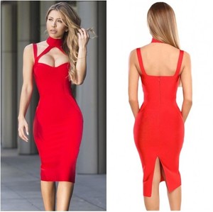 estilo rojo Uk de s con Vestido ajustado vendaje l m qwSaxEg