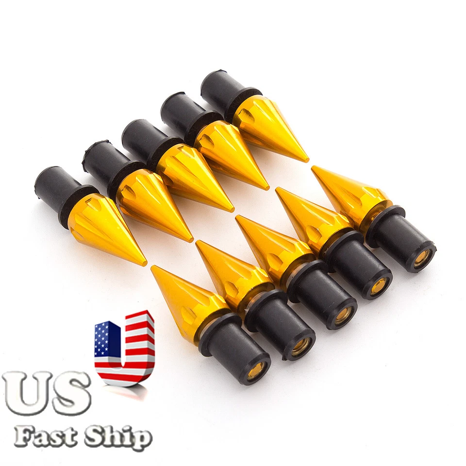 CNC Aluminum 5mm Fairing Wind Windscreen Windshield Bolts Screws M5 Gold X10PCS - Image 2 of 4
