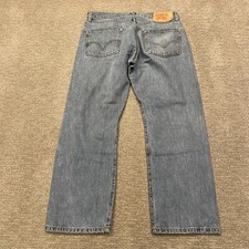 Vintage Levis 501 XX Jeans Mens 36 Blue Y2K Faded Straight Button Fly Splatter