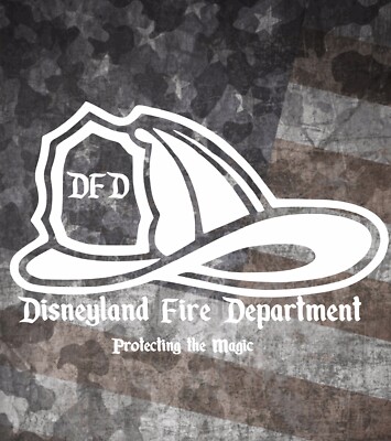 Disneyland Fire Department DFD vinyl car decal YOU PICK COLOR