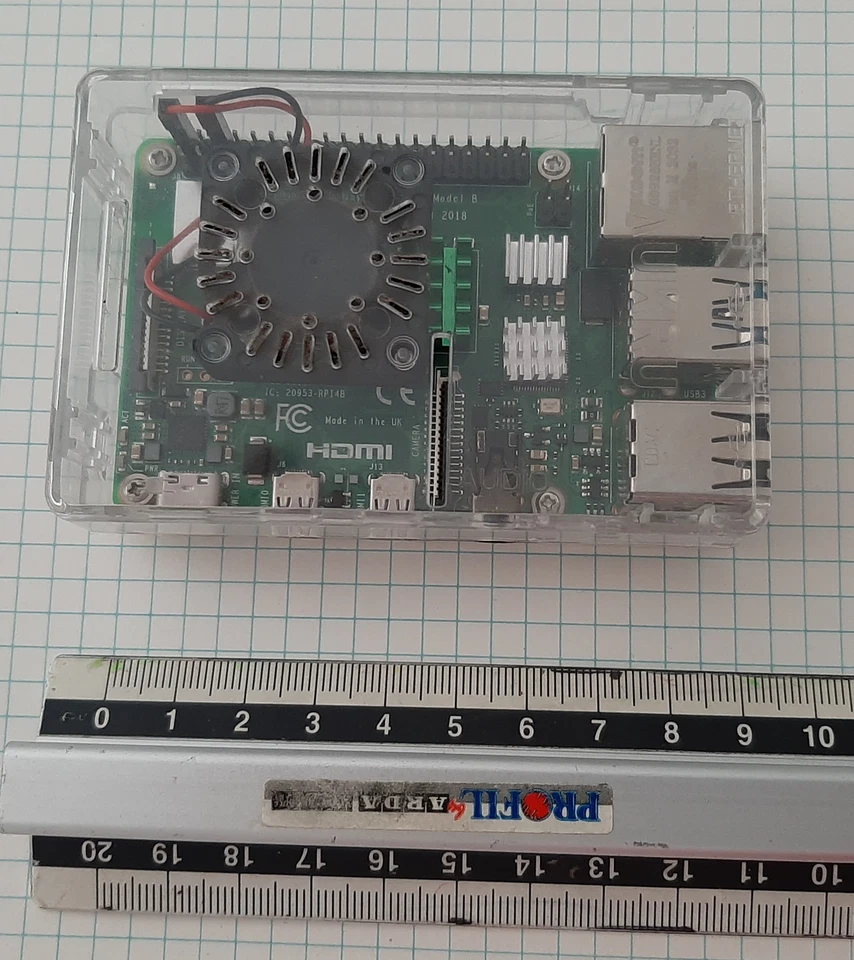 Raspberry pi 4 model B 4gb - case trasparente - dissipatori e ventola inclusi - Immagine 2 di 2
