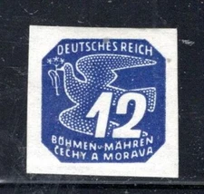 BOHEMIA & MORAVIA STAMP WWII CECHY & MORAVIA STAMP IMPERF MINT HINGED LOT 1494BX