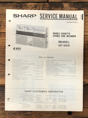 Sharp GF-666 Radio Cassette Service Manual *Original* | EBay