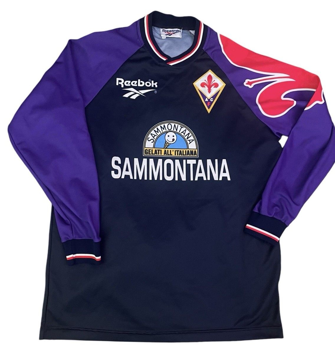 95-96シーズン版フィオレンティーナユニフォーム（Reebok製、XL相当） 100% Authentic 1995-96 Reebok Fiorentina Training Soccer