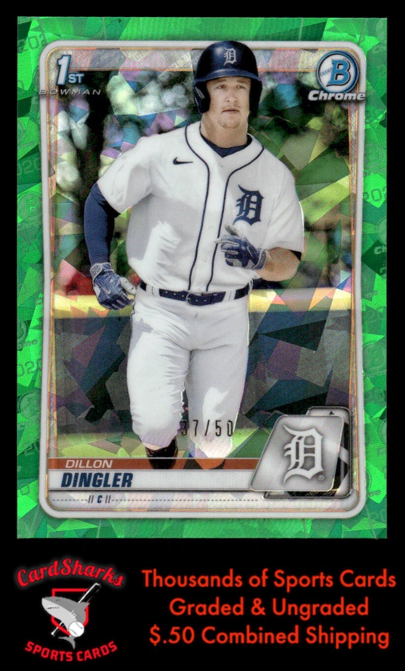 2020 Bowman Draft Sapphire #BD-144 Dillon Dingler #37/50 GREEN Detroit Tigers