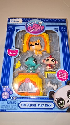 NEW Littlest Pet Shop TIKI JUNGLE PLAY PACK Leopard Iguana Monkey w/VIRTUAL Code