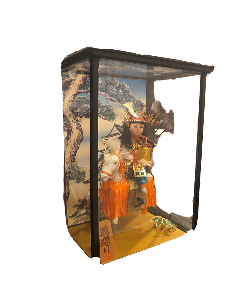 vintage japanese warrior doll in glass case | eBay