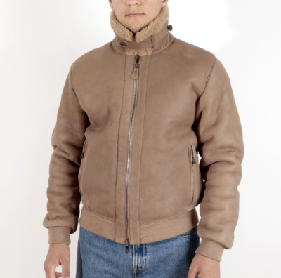 Men's Z ZEGNA Brown Sheepskin Shearling Jacket Size S 175/92A | eBay