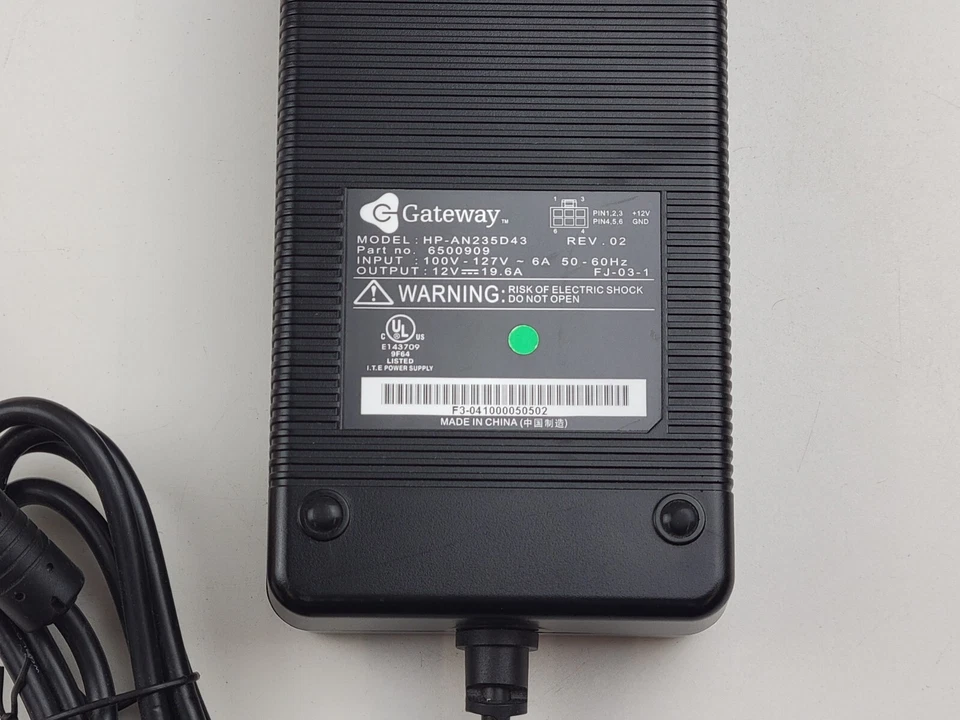 Genuine OEM Gateway HP-AN235D43 12V 19.6A 235W 6 PIN AC Adapter Power Supply - Image 2 of 4