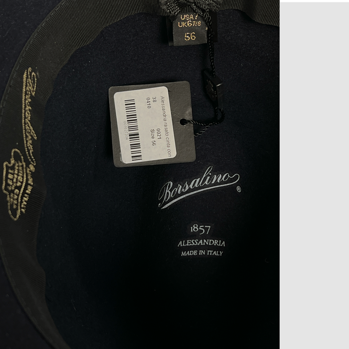 $700 Borsalino Women\'s Blue Alessandria Felt Brim Beads Band Fedora Hat Size 57 Borsalino: An Italian Statement of Luxury & Elegance main image 4
