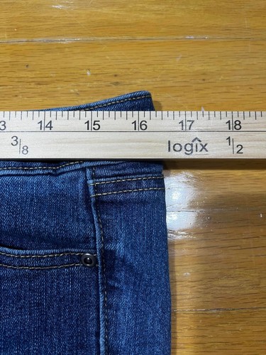 Daisy Fuentes Jeans Womens 10 Long Straight Blue Midrise Denim Casual Stretch - Picture 6 of 9
