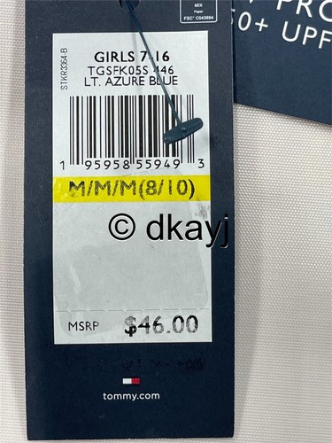 Tommy Hilfiger One Piece Striped Iconic Ruffle Swimsuit M 8-10 Girls $46 - Picture 3 of 6