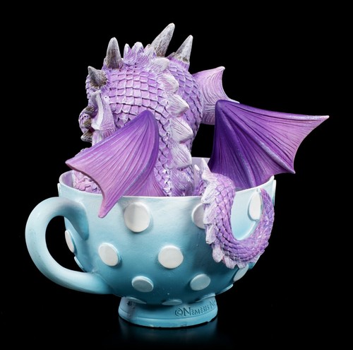 Fantasy Drachenbaby Figur - Cutieling in Tasse | Dekofigur, handbemalt, H 12 cm - Bild 4 von 6