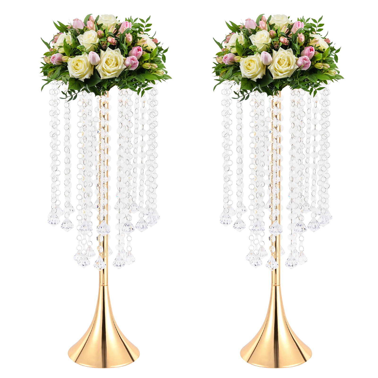 2Pcs 21.9 in Flower Vases Wedding Centerpieces Table Flower Vases Iron
