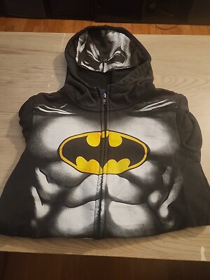 Batman Zip Up Hoodie size 7 Sweatshirt Child kid dc comics | eBay