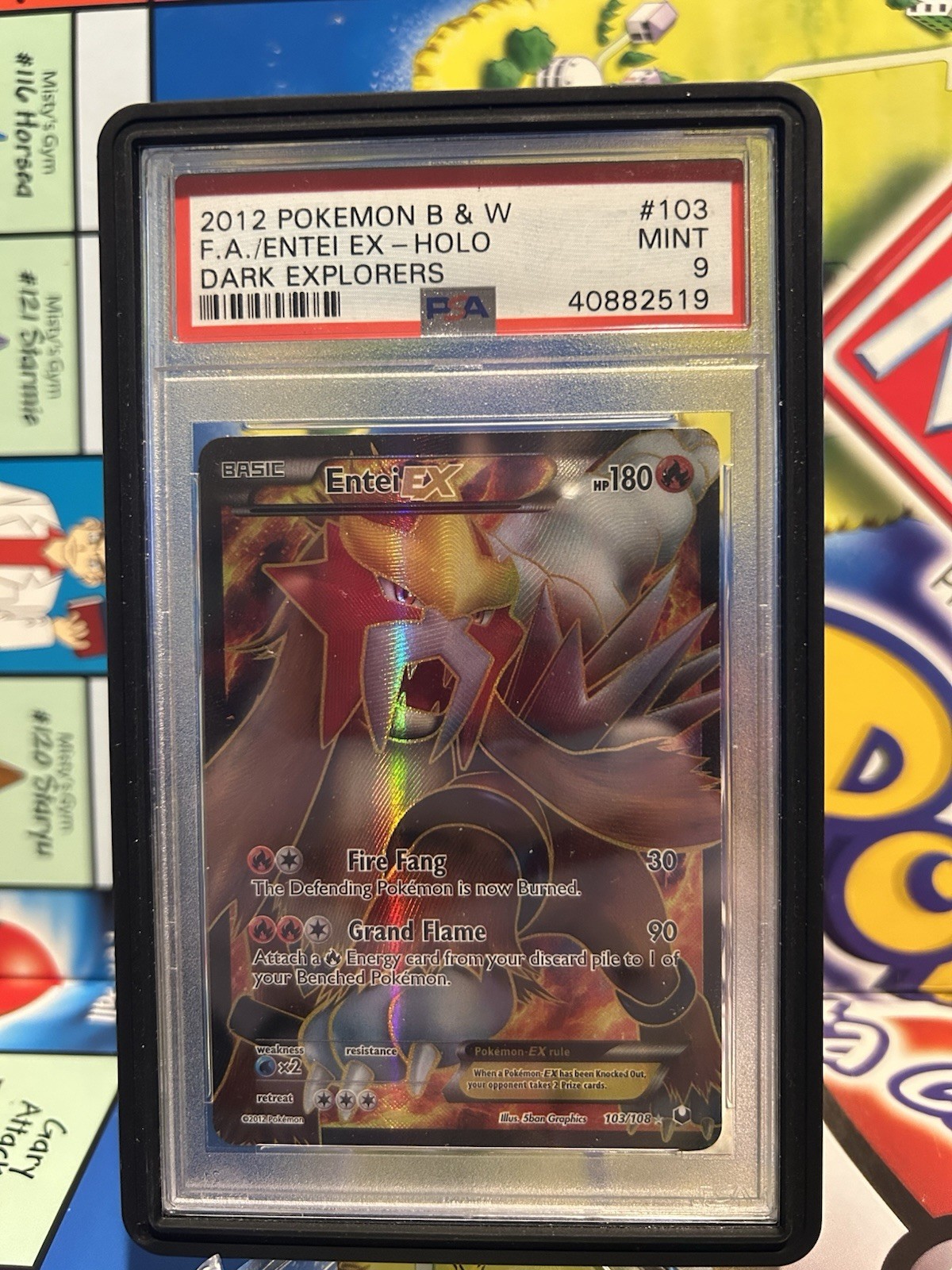 2012 POKEMON B&W DARK EXPLORERS #103 FULL ART/ENTEI EX PSA 9 (POP 93)