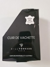 Billtornade Paris Ceinture homme cuir noir réversible réglable Taille unique