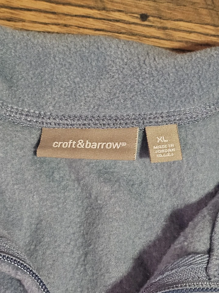 Chaqueta de muñeco de nieve Croft & Barrow polar XL azul bordada cremallera invierno Foto 3 de 4