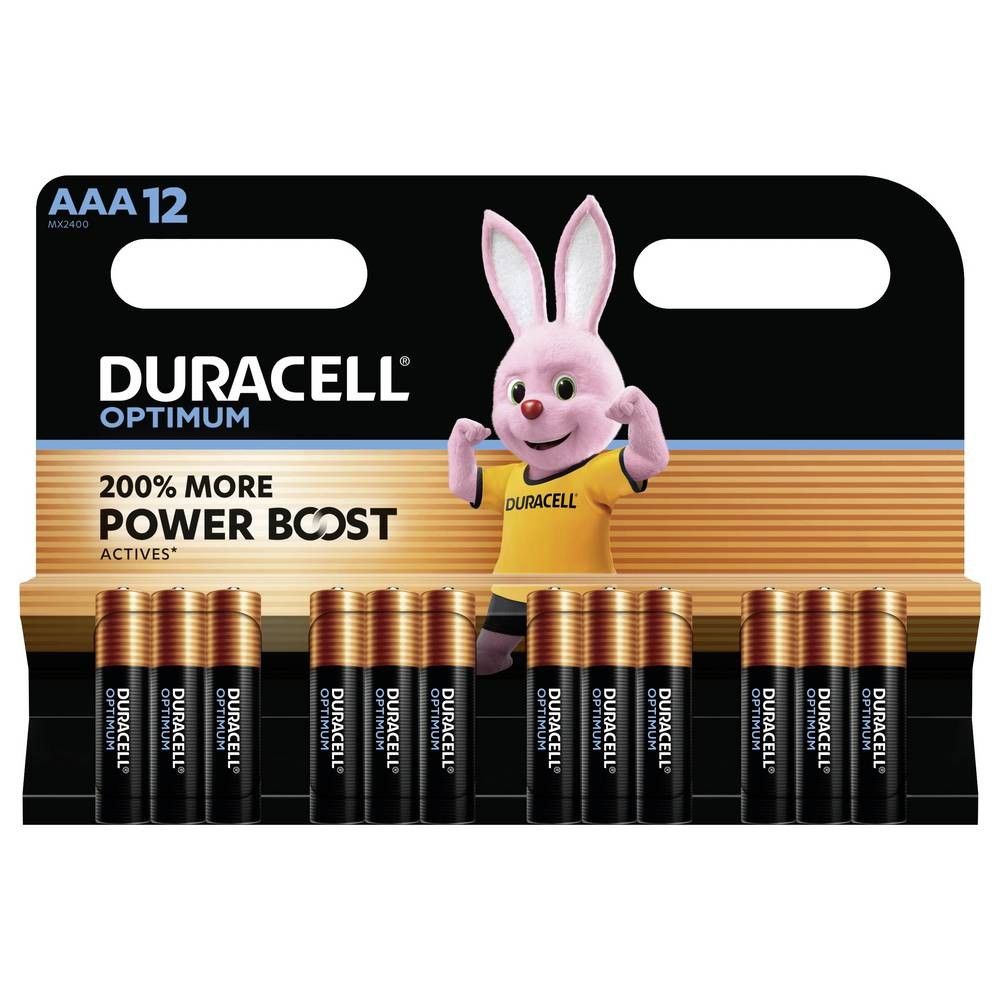 Duracell Optimum AAA piles alcalines LR3 anti-coulement longue durée pack de 12