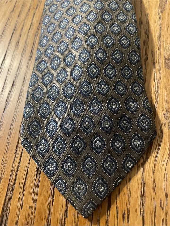 Corbata vintage usada en excelente estado Gant Brocado seda foulard para hombre tejida en Inglaterra Reino Unido Foto 2 de 4