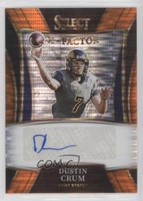 2022 Panini Select Draft Picks Orange Pulsar Prizm 21/30 Dustin Crum Auto a8r