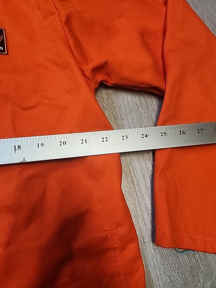 Delta Steel Logo Orange FR Long Sleeve Lightweight Work Jacket Mens Medium - Image 2 of 4