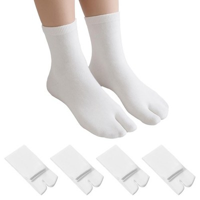 4 Pairs Japanese Tabi Socks Split Toe Cotton for Men Women Flip Flop