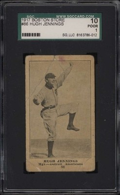 1917 Boston Store #86 Hugh Jennings SGC 10 Poor 1 Detroit Tigers HOF Tough Type