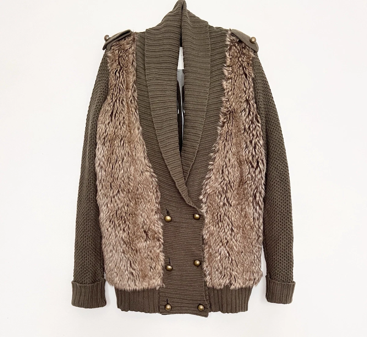 Cardigan Zara Femme Gris En Angora Mix - Taille S - Col En V - Occasion En Très Bon état