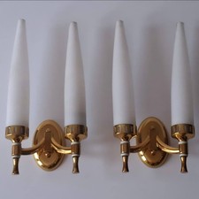 ARREDOLUCE Pair old vintage art deco appliques Angelo Lelii Stilnovo era marked