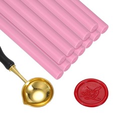 12 Pcs Wax Seal Sticks, Glue Gun Sealing Wax Sticks with Spoon, Princess Pink
