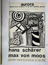 Hans Scharer max von moos 1972 Aurora vintage poster