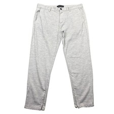 Pantalone uomo Zara Essentials maglia testurizzata conico grigio chiaro XL vestibilità 34" preppy