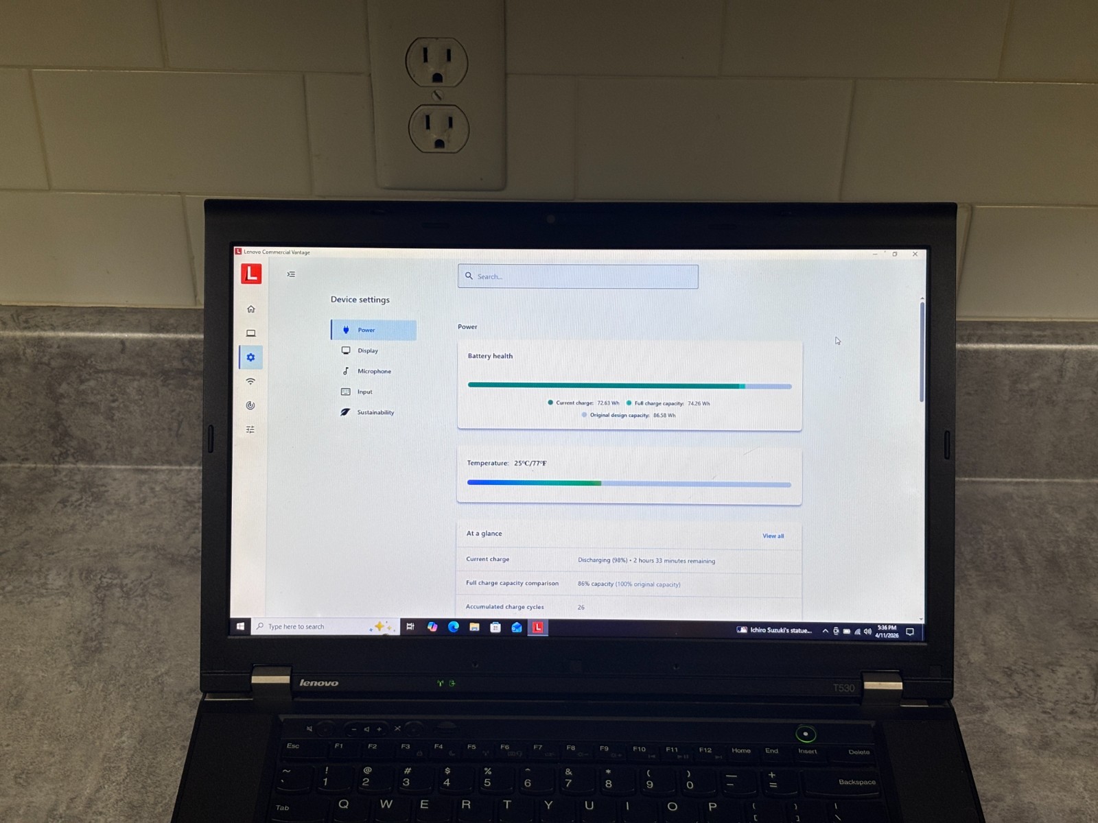 Lenovo ThinkPad T530, 15.6-Inch Laptop, with Intel Core i5 3rd Gen.