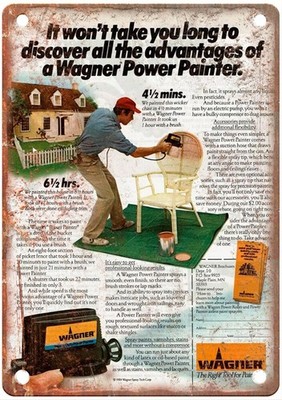 Vintage Wagner Sign 1984 Power Painter Aluminum 8x12 Inch Plaque