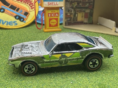1977 Hot Wheels Redline Heavy Chevy Camaro Chrome Green Yellow Super Chromes HK - Picture 21 of 24