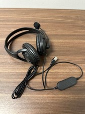 On The Ear USB Wired Black Gaming Headset With Boom Microphone Very Good 7E