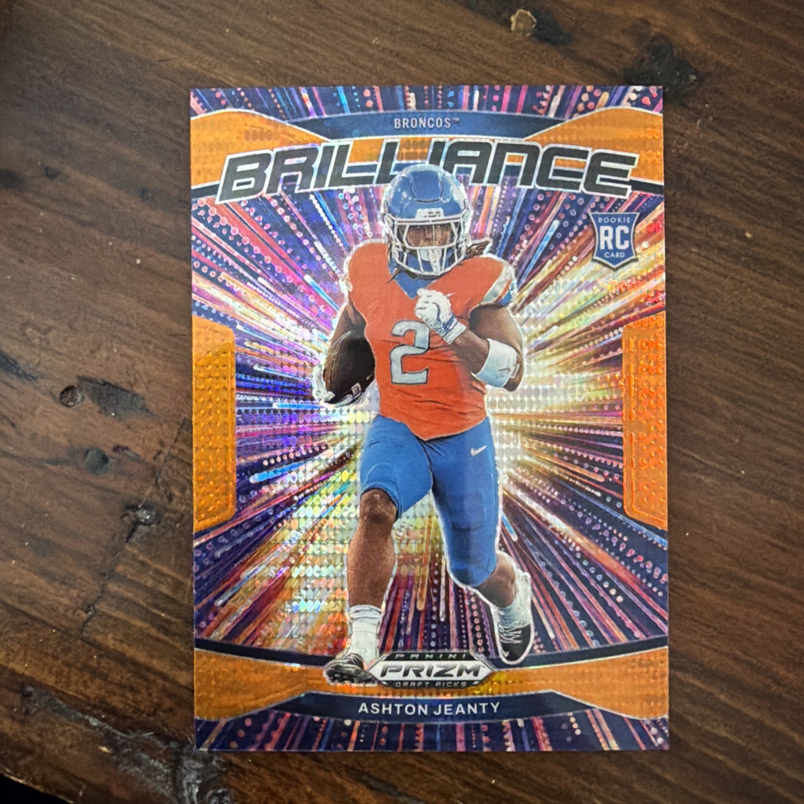 2025 Panini Prizm Draft Picks Ashton Jeanty Brilliance Orange Pulsar /75 RC