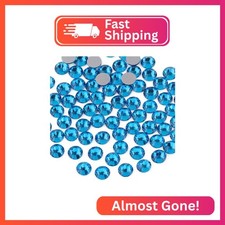 beadsland Flat Back Crystal Rhinestones Round Gems for Nail Art and Craft Glue F